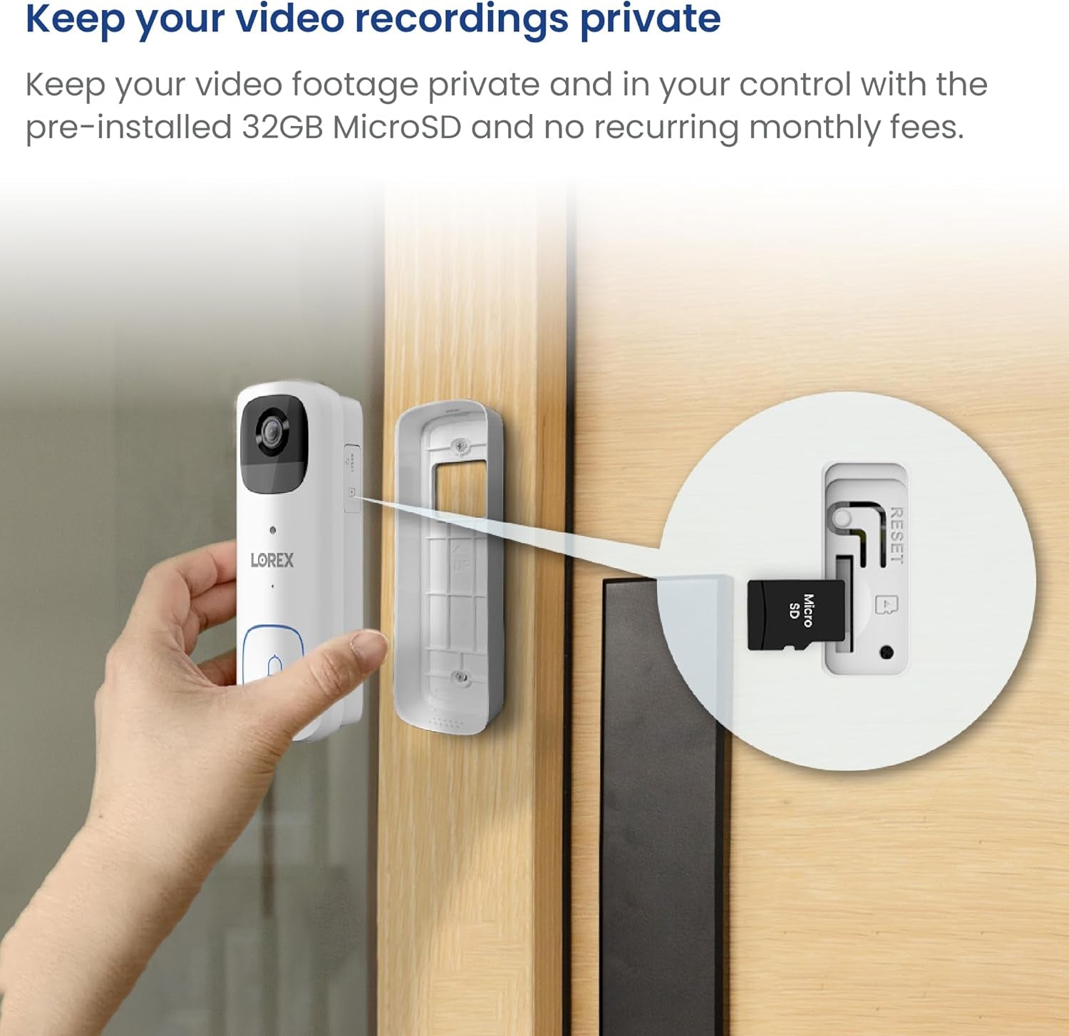 2K Wireless Wifi Smart Video Doorbell Camera W/No Subscription Fee - Smart Security Lighting, Night Vision, Battery-Powered, Motion Detection (White)